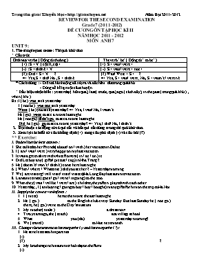 Đề cương ôn tập học kì II Tiếng anh lớp 7 - Năm học 2011-2012